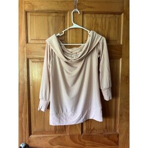 LC Lauren Conrad Pink Shawl Neck Blouse Long Sleeve Top Women’s Size Small